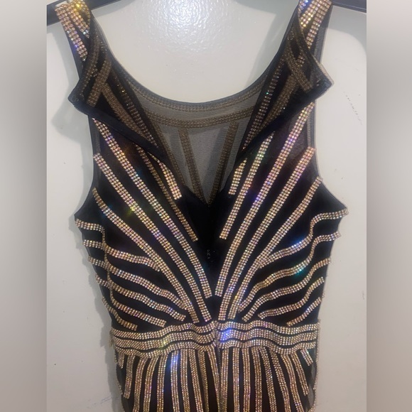 Black Evening Dresses with Crystal Beading (floor length) - Picture 4 of 8